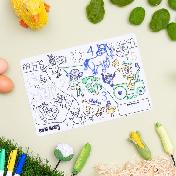 Born Bizzy Mootastic Mini Reusable Colouring Mat Set