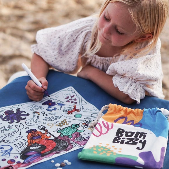Born Bizzy Under the Sea Reusable Colouring Mat Set