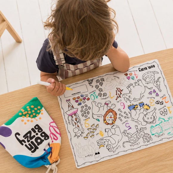 Born Bizzy Totally Wild Reusable Colouring Mat Set