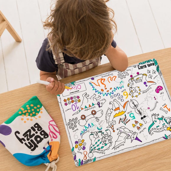 Born Bizzy Roarsome Reusable Colouring Mat Set