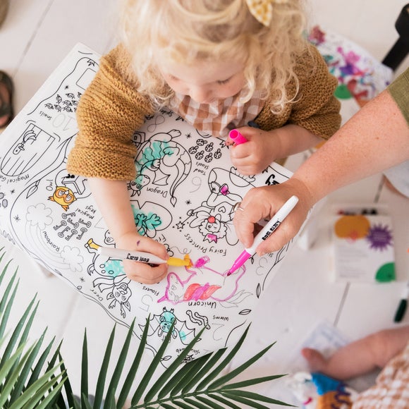 Born Bizzy Enchanted Garden Reusable Colouring Mat Set