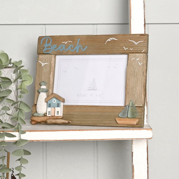 View Love Life By The Sea Driftwood & Sea Glass Photo Frame View Love Life By The Sea Driftwood & Sea Glass Photo Frame