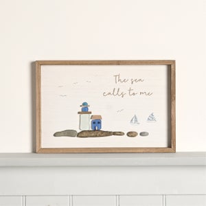 Love Life By The Sea Lighthouse With Sea Glass And Shore Framed Plaque