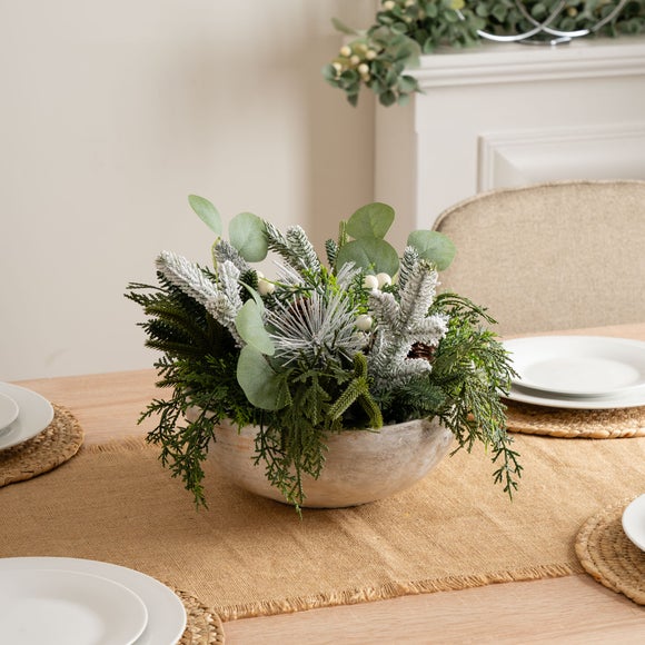View 25cm Artificial Christmas Statement Centrepiece Bowl View 25cm Artificial Christmas Statement Centrepiece Bowl