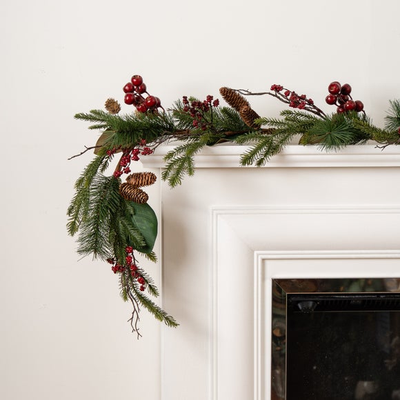 180cm Artificial Red and Green Christmas Garland