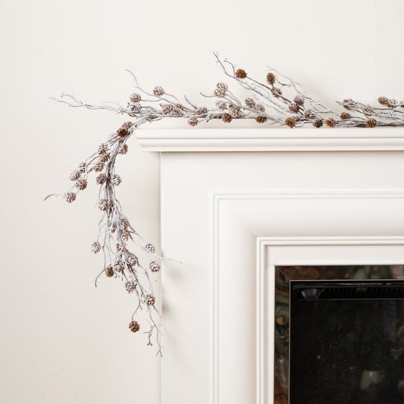 153cm Artificial Frosted White and Cone Garland