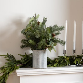 46cm Artificial Pine Arrangement in Metal Pot