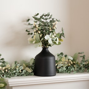 43cm Artificial Eucalyptus Lamb Ears and Berry Floral Bundle
