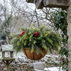 Artificial Christmas Foliage Hanging Basket