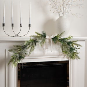 90cm Artificial Frosted Icicle Mantel Swag