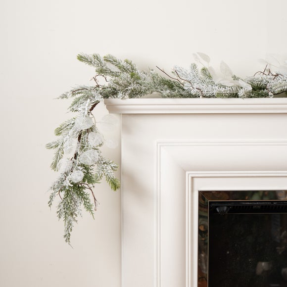 150cm Artificial Snowy Sparkle and Eucalyptus Garland