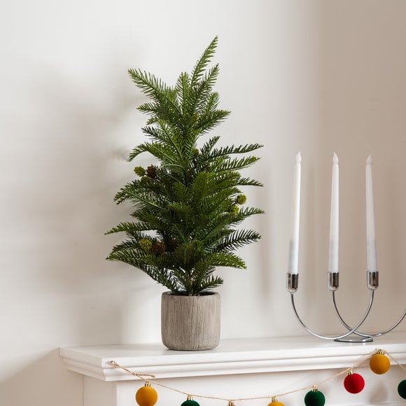 61cm Artificial Christmas Pine Tree in Cement Pot