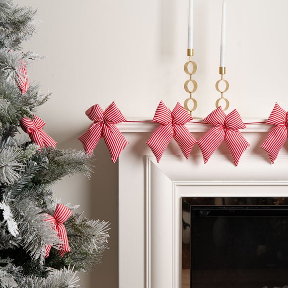 Candy Striped Padded Bow Garland