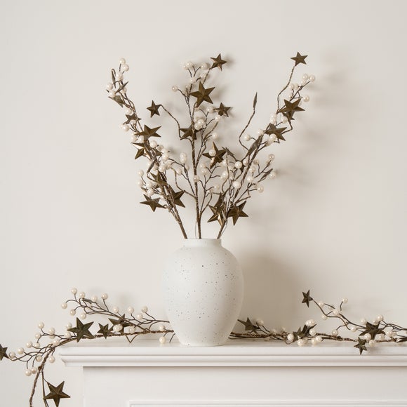 Set of 2 65cm Pre-lit Star and Berry Branches