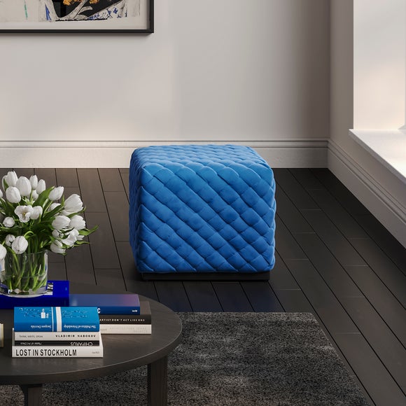 Colline Small Velvet Pouffe