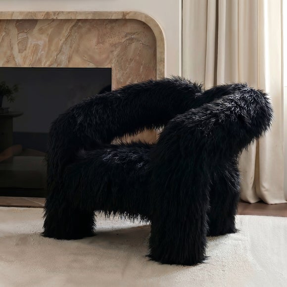 Freyja Faux Mongolian Fur Occasional Chair