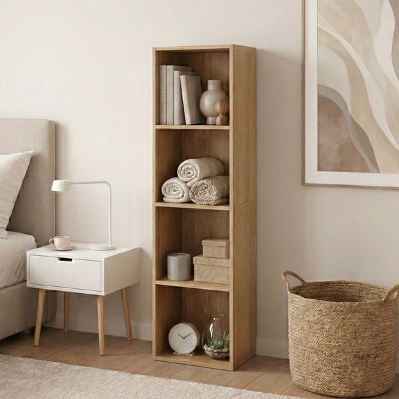 Photo 3 of Return - Oxford 4 Tier Cube Bookcase- Light Oak Effect Photo 3 of Return - Oxford 4 Tier Cube Bookcase- Light Oak Effect