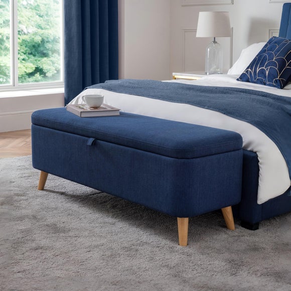 Return - Astrid Linen Storage Bench, Blue