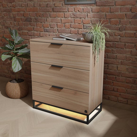 Return - XR Living Denver 3 Drawer Chest with App Controlled LED Lights