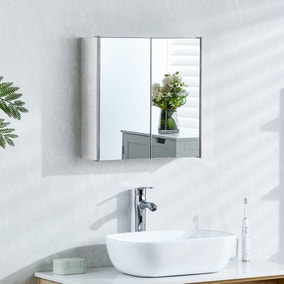 Return - Collins Stainless Steel Mirrored Double Cabinet