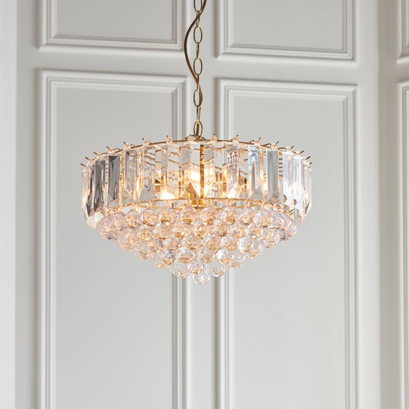 Return - Vogue Tioga 6 Light Chandelier, Brass