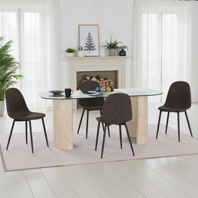 Modena & Athens Dining Table with 4 Chairs