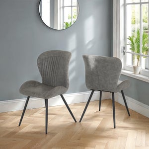 Set Of 4 Quebec Dining Chairs- Faux Leather