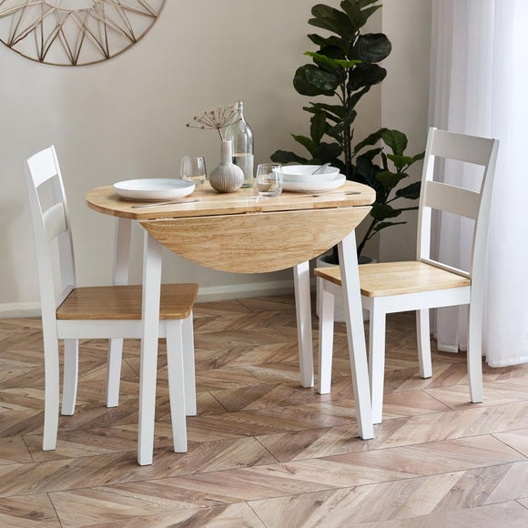 Linwood Round Dropleaf Dining Table with 2 Dining Chairs