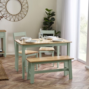 Linwood Rectangle Dining Table with 2 Dining Chairs and Bench