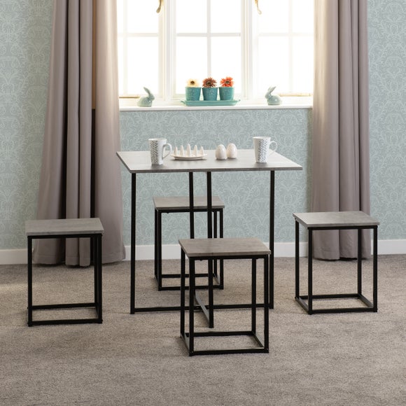 Kent Stowaway Dining Set with 4 Stools