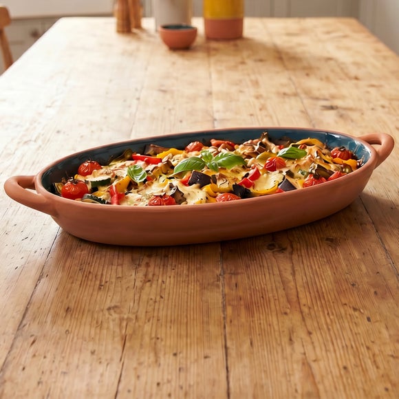 Sintra Glazed Terracotta Oval Baking Dish