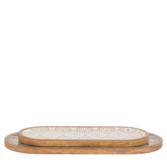 View Cedar & Sage Set Of 2 Marlow Wooden Serving Trays View Cedar & Sage Set Of 2 Marlow Wooden Serving Trays