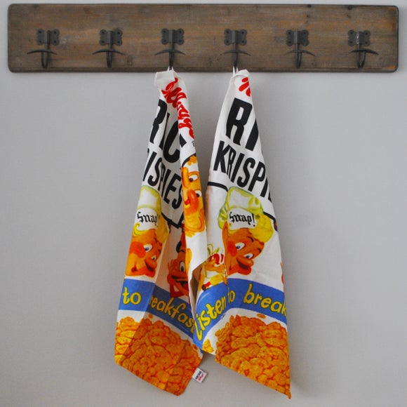 Vintage Kelloggs by Dexam Set of 2 Rice Crispies Snap Crackle Pop Tea Towels