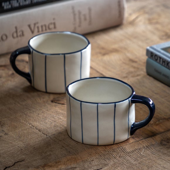 Cedar & Sage Pack of 4 Aster Striped Mugs