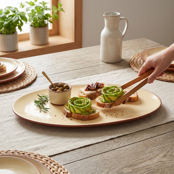 Sintra Glazed Terracotta Oval Serving Platter