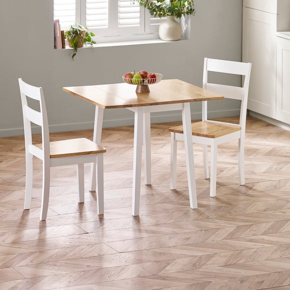 Linwood Square Dropleaf Dining Table with 2 Linwood Dining Chairs