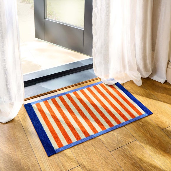 Marvel Printed Bright Stripe Border Washable Doormat