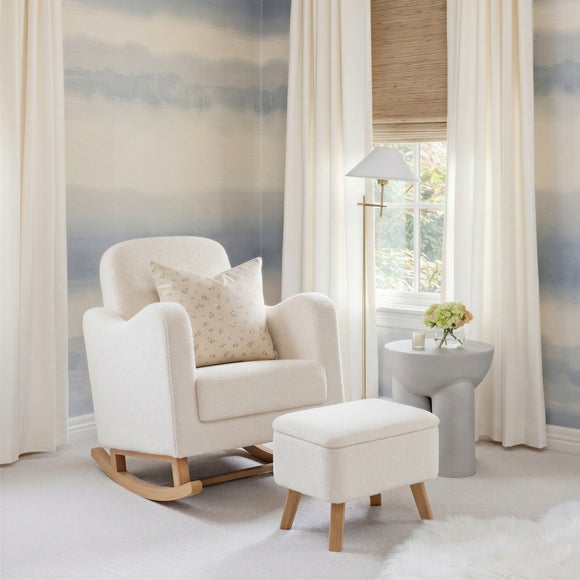 Bebe & Beyond Boucle Soother Nursing Chair with Storage Stool