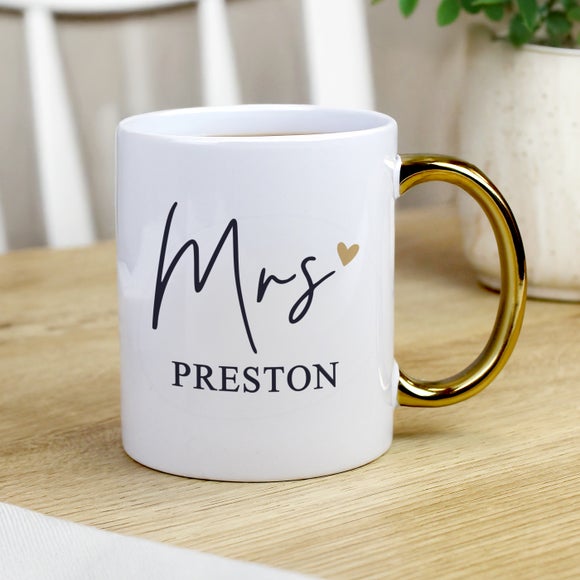View Personalised Mrs Gold Handled Mug View Personalised Mrs Gold Handled Mug