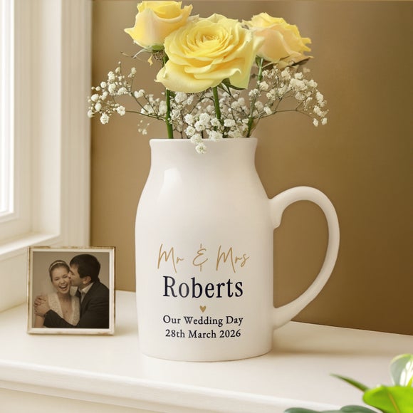 Personalised Mr and Mrs Jug Vase