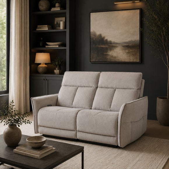 Aspire Aston Fabric Power 2 Seater Recliner Sofa