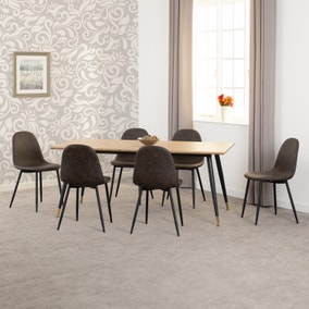 Hamilton & Athens 6 Seater Dining Table with 6 Dining Chairs