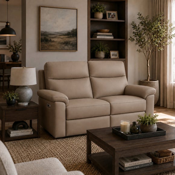 Aspire Toronto Leather Power 2 Seater Recliner Sofa