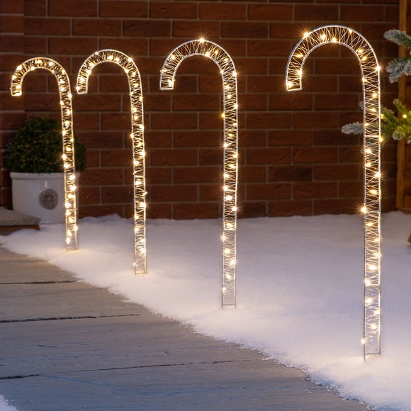 4 Micro LED Light Up Candy Canes