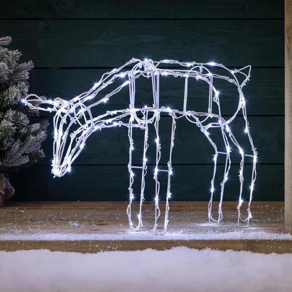 Wire LED Light Up Grazing Reindeer