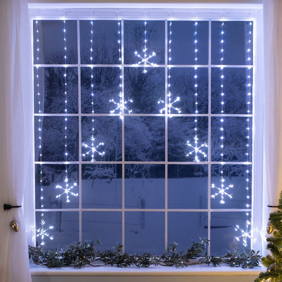 1.2m Micro LED Snowflake Curtain Light
