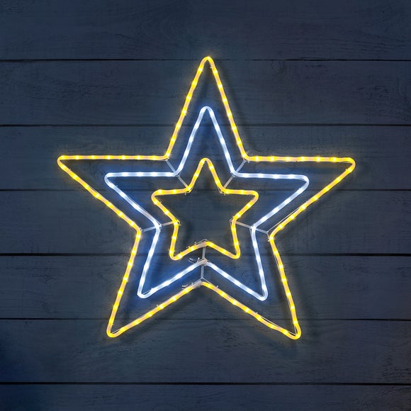 Triple Open Star LED Rope Light