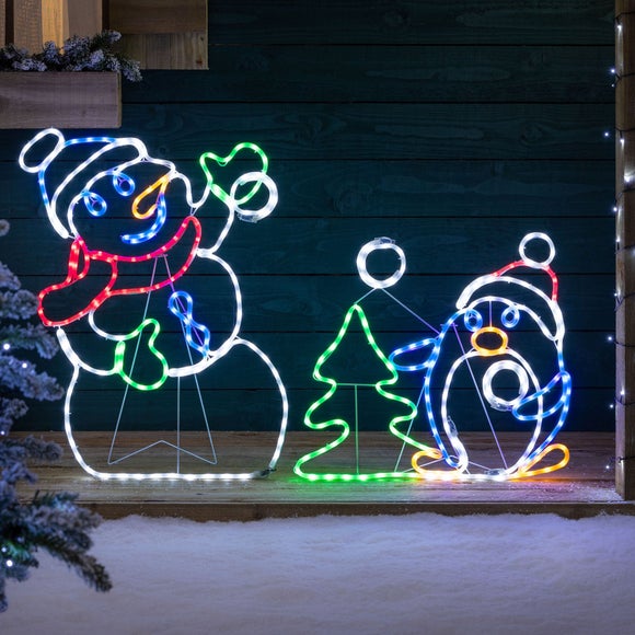 Snowman & Penguin LED Rope Light