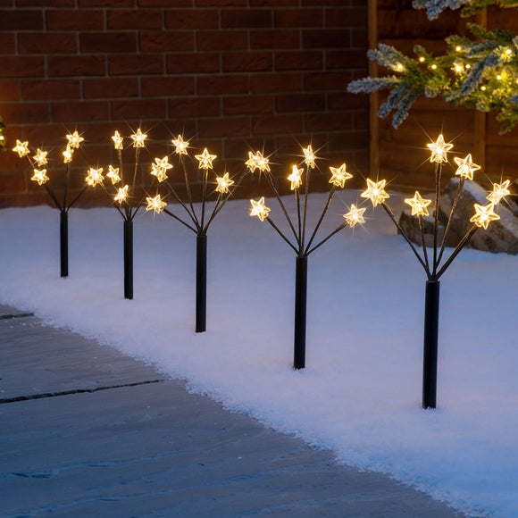 Set of 5 LED Star Branch Path Lights