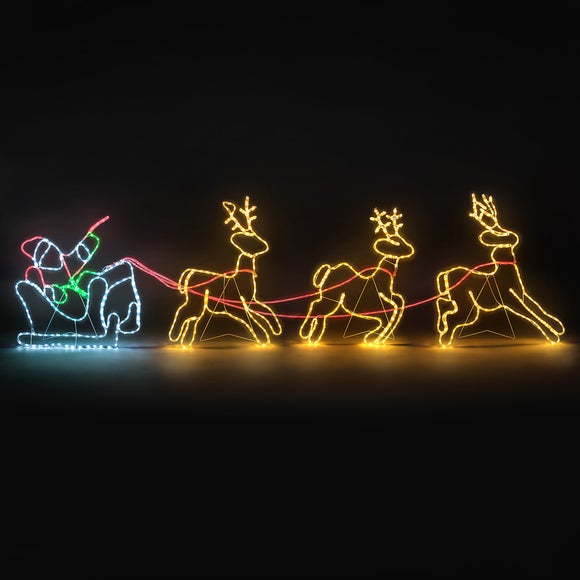 View Santa Sleigh Led Rope Light View Santa Sleigh Led Rope Light